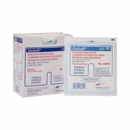 Drain Sponge 4 X 4 Inch Sterile 6Ply 50PK